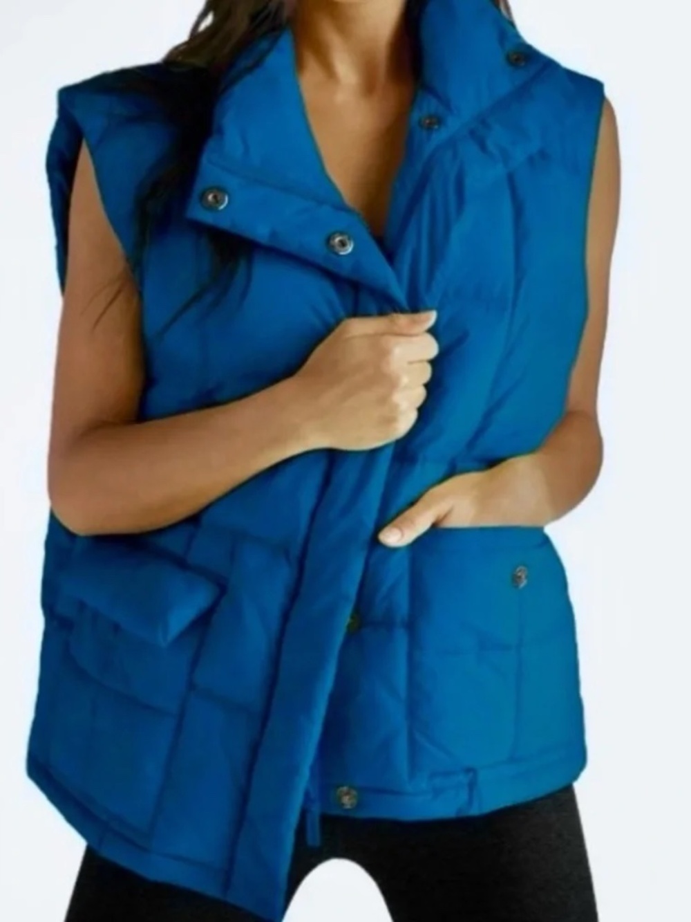 Beyond Yoga Women's Puffer Vest in Blue Jem Size XS